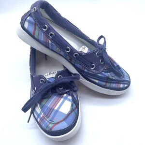 L.L.Bean Womens Boat Shoes
Multicolor Plaid Moc Toe Lace Up 6M